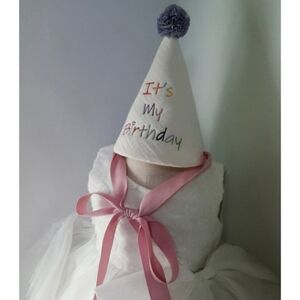 NWT Birthday Party Hat with pink ribbon for child or teen unisex